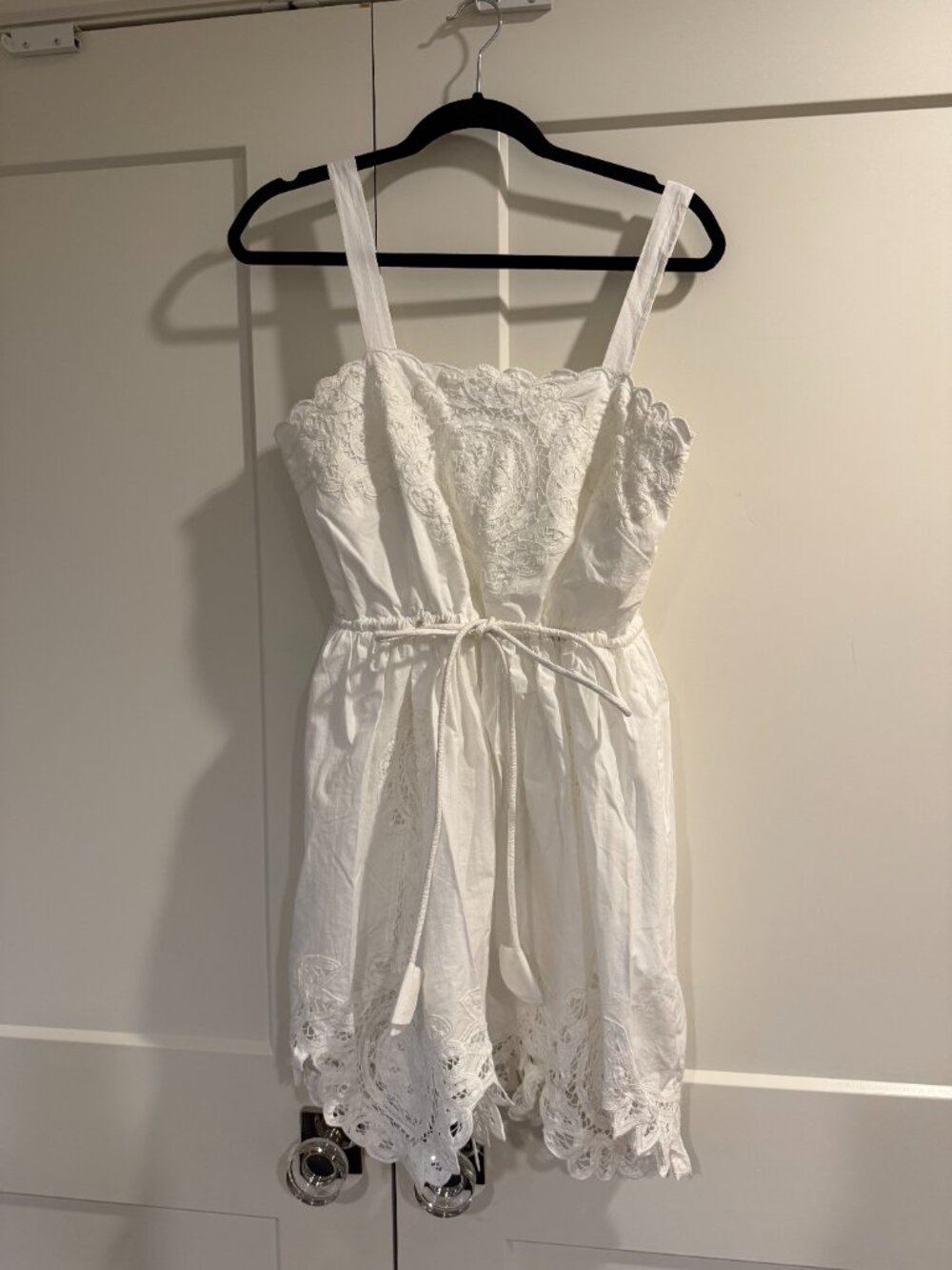 Hunter Bell Cosette White Battenberg Lace Mini Dress Size 8
